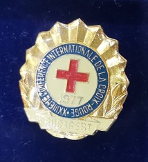 SV * Insigna CRUCEA ROȘIE * A XXIII-a Conferința Internațională * București 1977