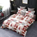 Lenjerie pat dublu,bumbac finet,6 piese,cearceaf normal 220x240cm, cearceaf pilota 200x220cm, 2 fete de perna 50x70, 2 fete de perna 70x70-M195