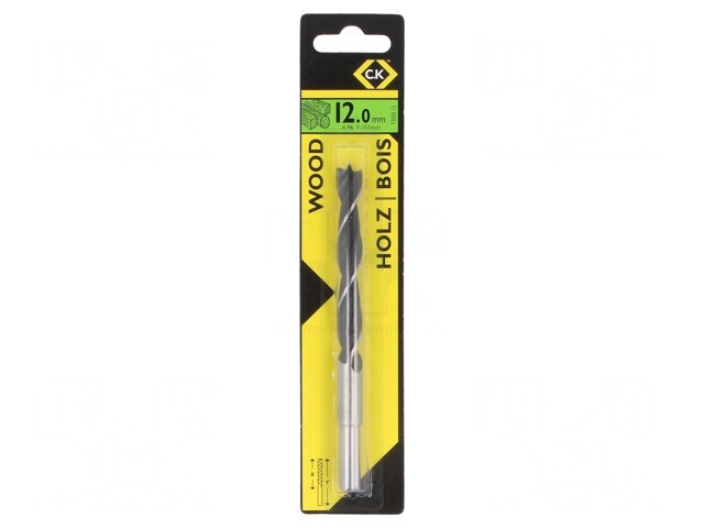 Burghiu Lemn 12mm Oțel Crom-Vanadium 151mm 1 Buc.
