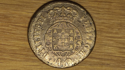 Portugalia - raritate - 40 reis / pataco 1821 - Jo&amp;atilde;o VI - foarte valoroasa, 35g! foto