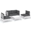 Set mobilier gradina cu perne, 5 piese, lemn masiv de pin