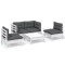 Set mobilier gradina cu perne, 5 piese, lemn masiv de pin