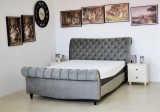 Pat Misterio 180x200 cm Tapitat Catifea Gri Somiera Inclusa (cod AF 3589-60)