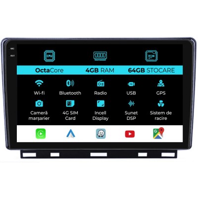 Navigatie Dedicata Renault Clio 5 (2019-2024), 9Inch, 4Gb Ram, 64Gb Stocare, Carplay foto