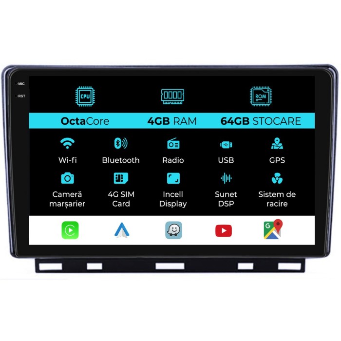 Navigatie Dedicata Renault Clio 5 (2019-2024), 9Inch, 4Gb Ram, 64Gb Stocare, Carplay
