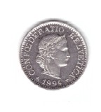 Mondea Elvetia 10 rappen 1994, stare foarte buna, curata, Europa, Cupru-Nichel