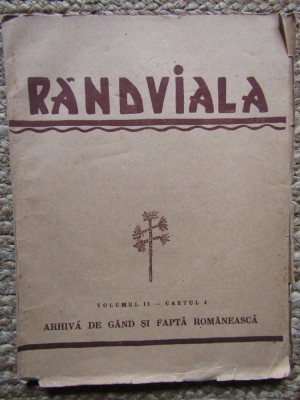1937 revista Randuiala Volumul II Caetul 4 foto