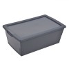 Cutie Depozitare, Plastic, Capacitate 9L, Culoare Gri, Dimensiuni 38x24x14cm, Oem