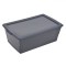 Cutie Depozitare, Plastic, Capacitate 9L, Culoare Gri, Dimensiuni 38x24x14cm