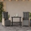 VidaXL Set mobilier de grădină cu perne, 3 piese,gri deschis,poliratan 3213462