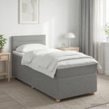 Cumpara ieftin Pat boxspring cu saltea Gri deschis 80 x 200 cm Tesatura