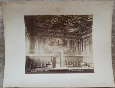 Sala del Senato, Palazzo Salviati Venezia// foto sec. XIX, Giorgio Sommer Napoli foto