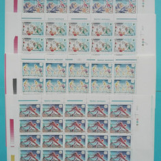 TIMBRE ROMANIA LP1445/1997 SPORTURI NEOLIMPICE -SET 6 COLI 25 TIMBRE- MNH