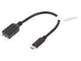 Cablu USB 3.0 A la USB C 150mm Negru