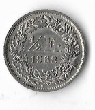 Moneda 1/2 franc 1968 - Elvetia