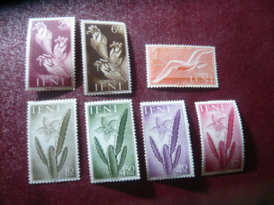 Serie mica IFNI colonie spaniola 1954 Flora , 7 valori , 2 val. sarn.,5c fara gu foto