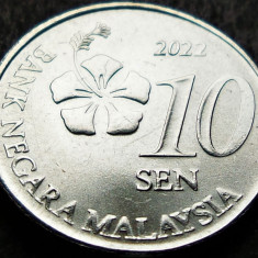 Moneda 10 SEN - MALAEZIA, anul 2022 * cod 4477 = A.UNC