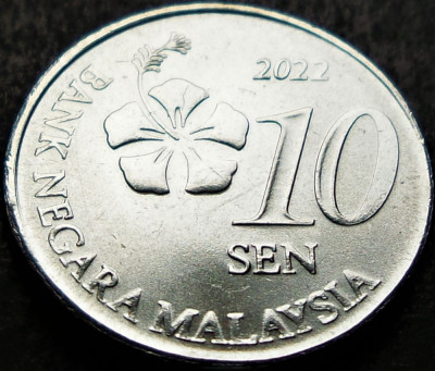 Moneda 10 SEN - MALAEZIA, anul 2022 * cod 4477 = A.UNC foto