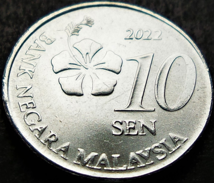 Moneda 10 SEN - MALAEZIA, anul 2022 * cod 4477 = A.UNC