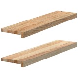 Cumpara ieftin Pervaz 2 buc lemn masiv de stejar netratat 80x20x2 cm
