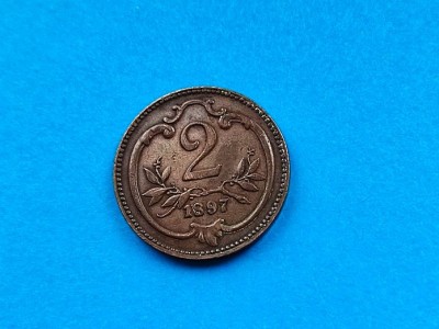 2 Heller 1897 Austria-stare buna foto