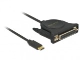 Adaptor USB tip C la paralel DB 25, Delock 62980