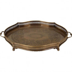 Tava metalica Antique Brass cu manere 33 x 52 cm foto