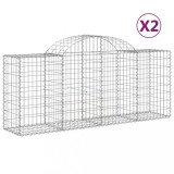 Cumpara ieftin Cosuri gabion arcuite 2 buc, 200x50x80/100 cm, fier galvanizat
