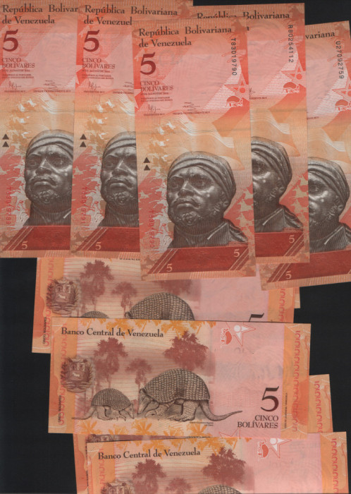 Venezuela 5 bolivari bolivares 2007 11 13 14 unc pret pe bucata