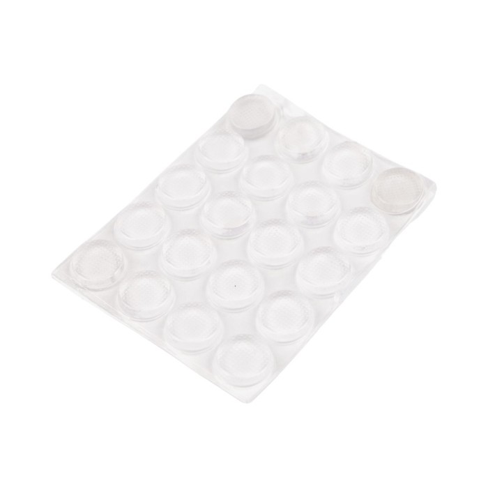 Set 20 buline autoadezive antiderapente Crisalida, diametru 15 mm, Transparent