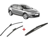 Cumpara ieftin Set 3 stergatoare RENAULT MEGANE III Grandtour (KZ0/1) 2008-2016, pentru parbriz si luneta, Valeo Silencio