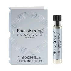 Mostră parfum cu feromoni PHEROSTRONG Only For Men, pentru bărbați, note de mandarină, cedru și mosc alb, 1 ml