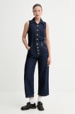 Levi&#039;s salopeta culoarea albastru marin, bumbac, cu guler, A4850