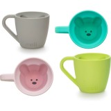 Melii Silicone Bear Mug ceasca Blue &amp; Mint 2x145 ml