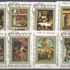 Umm al Qiwain 1973 Paintings, 8 mini sheet, used AT.047