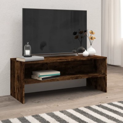 vidaXL Comodă TV, stejar fumuriu, 100x40x40 cm, lemn compozit foto