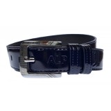 Curea barbati, casual, din piele naturala, Bleumarin Lacuit 3.5cm - CK29LBL, MADE IN ROMANIA