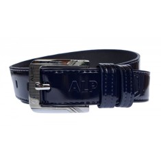 Curea barbati, casual, din piele naturala, Bleumarin Lacuit 3.5cm - CK29LBL