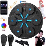 Cumpara ieftin Aparat de Box Inteligent FOTOFUN&reg; cu Bluetooth, Lumini RGB, Manusi Incluse si Fixare Velcro, USB, 35x35x10 cm, Home Gym, negru