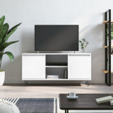Comodă TV, alb extralucios, 104x35x50 cm, lemn compozit, vidaXL