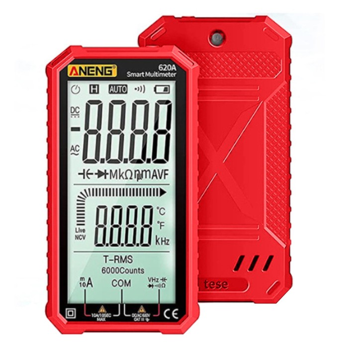 Multimetru digital ANENG 620A, Avertizare, Detectie automata, Masoara Curent DC/AC, Voltaj, Tensiune, Temperatura, Continuitate, Capacitate, Dioda, Re