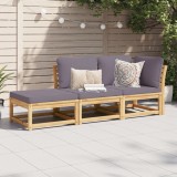 Cumpara ieftin Set mobilier de grădină cu perne, 3 piese, lemn masiv acacia