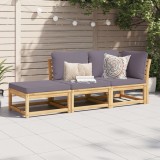 Set mobilier de gradina cu perne, 3 piese, lemn masiv acacia GartenMobel Dekor, vidaXL