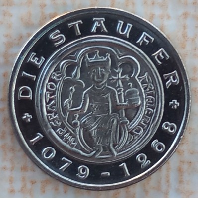 (M2189) MEDALIA GERMANIA - 25 ANI BADEN-WURTTENBERG 1952-1977, DIE STAUFER foto