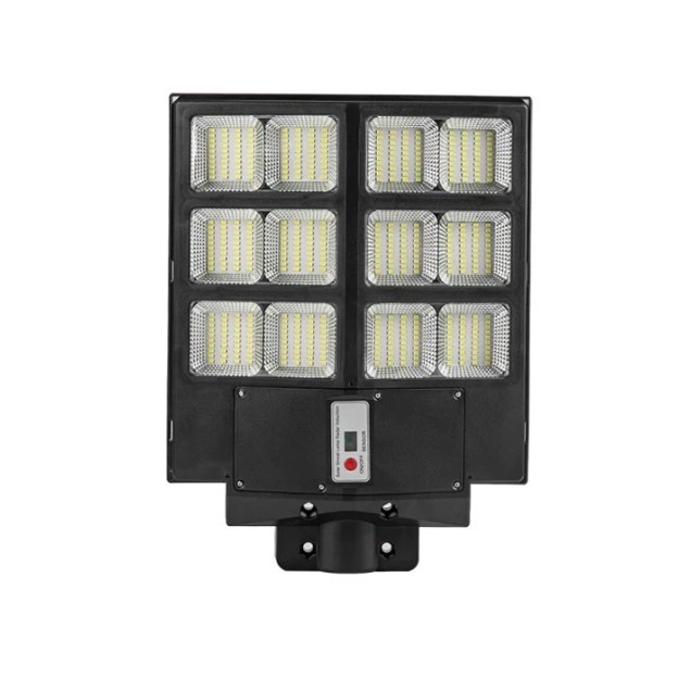 Lampa solara stradala flippy, cu telecomanda, senzor de miscare si lumina, suport prindere, 480 led-uri, ip65, abs, 15ah, 300w, temperatura culoare 65