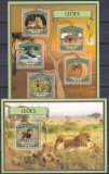 DB1 Fauna Africana Guineea Lei MS + SS MNH, Nestampilat