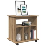 vidaXL Dulap cu roți, stejar artizanal, 60x45x60 cm, lemn prelucrat