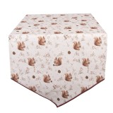 Cumpara ieftin Traversa masa Veverite bumbac bej maro 50x160 cm