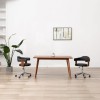 Scaune pivotante, 2 buc. negru, lemn curbat &amp; piele ecologică