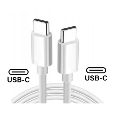 Cablu de Incarcare si Transfer Date Usb C - Usb C Alb 1M foto